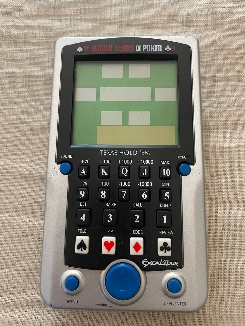 Vintage Excalibur World Series of Poker Texas Hold 'Em Handheld Game -  works!